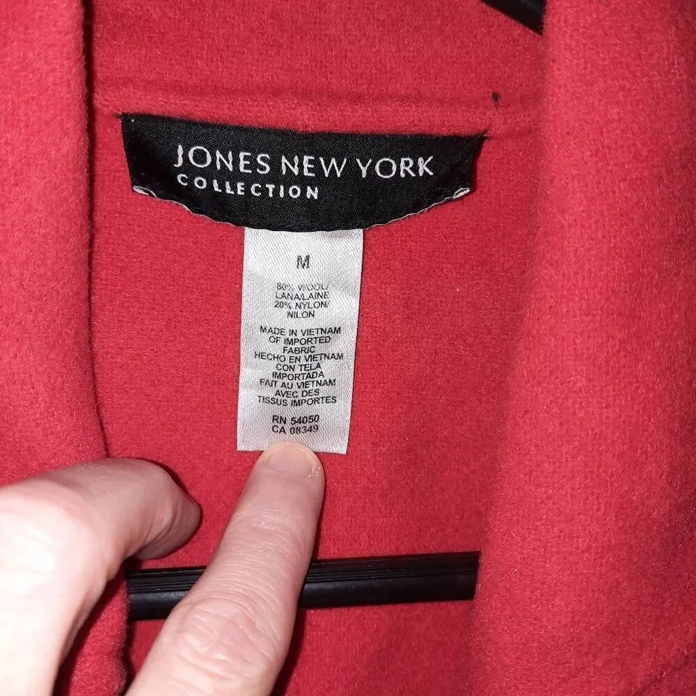 Womens Red Wool Pea Coat Size Medium